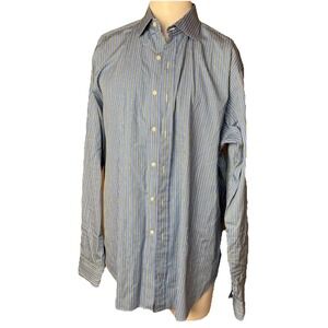 Polo Ralph Lauren Button Up Shirt Stripe 17.5 - 36/37 Summer Colors Green Blue